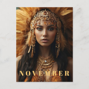 *~* NOVEMBER Huvudprydnad Topas Födelse sten AP53 Vykort