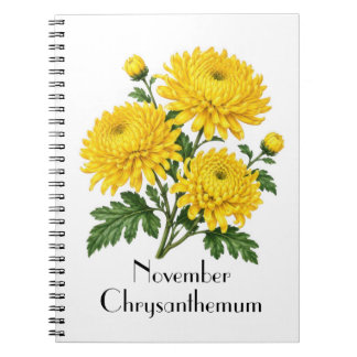 November Krysantemum Blommor Anteckningsbok