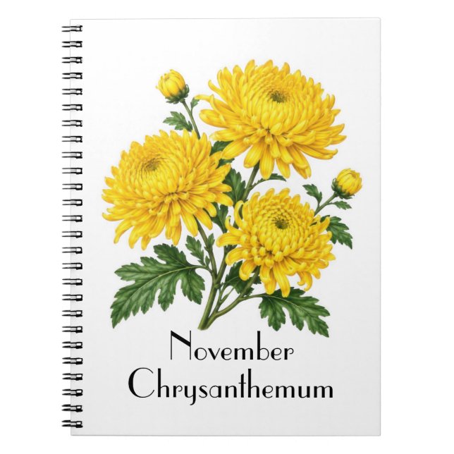 November Krysantemum Blommor Anteckningsbok (Framsidan)