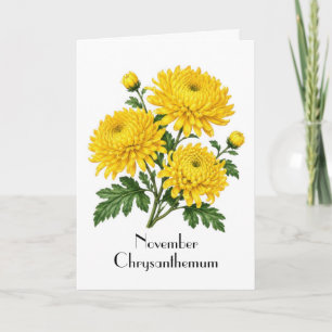 November Krysantemum Blommor Hälsning Kort