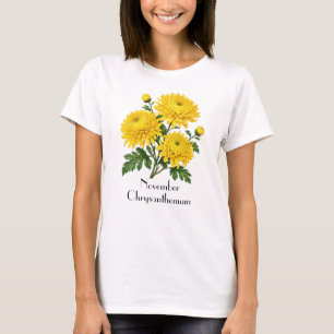 November Krysantemum Blommor T-Shirt