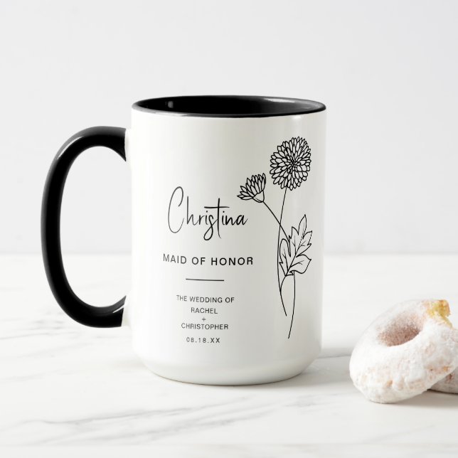 November Maid of honor | Chrysanthemum Flower Mugg (Med munk)