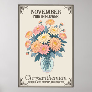november månatlig blomma poster