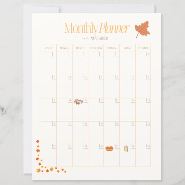 November Monthly Planner (Framsida)