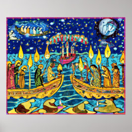 November Naive Folk Art Hösten Firande Poster