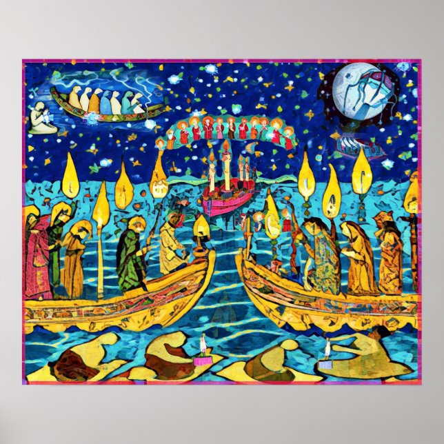 November Naive Folk Art Hösten Firande Poster (Framsidan)