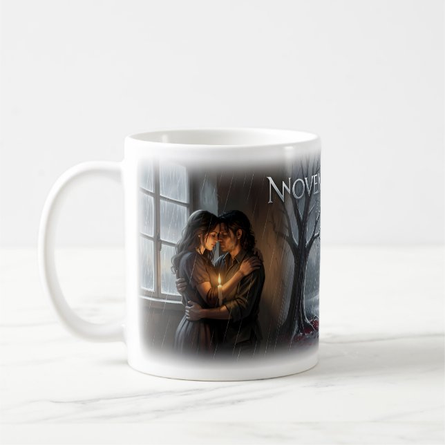 November Rain Romantisk Melankoli Konstmugg Kaffemugg (Vänster)