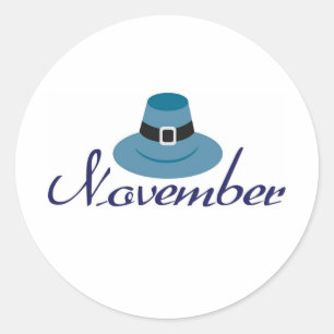 november runt klistermärke