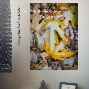 November-skogen: Gult löv under snö Poster