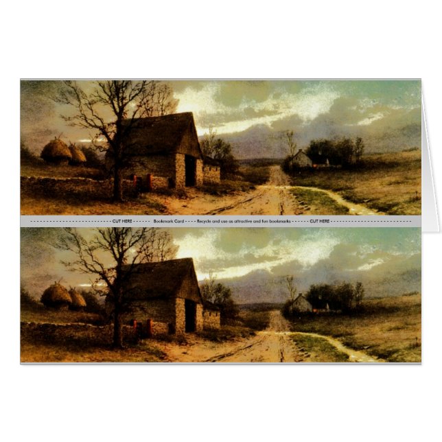 November Skymning (1912) ladugård och fältbokmärke OBS Kort (Framsidan Horizontal)