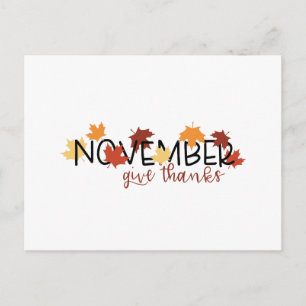 November Tacka Gud Vykort
