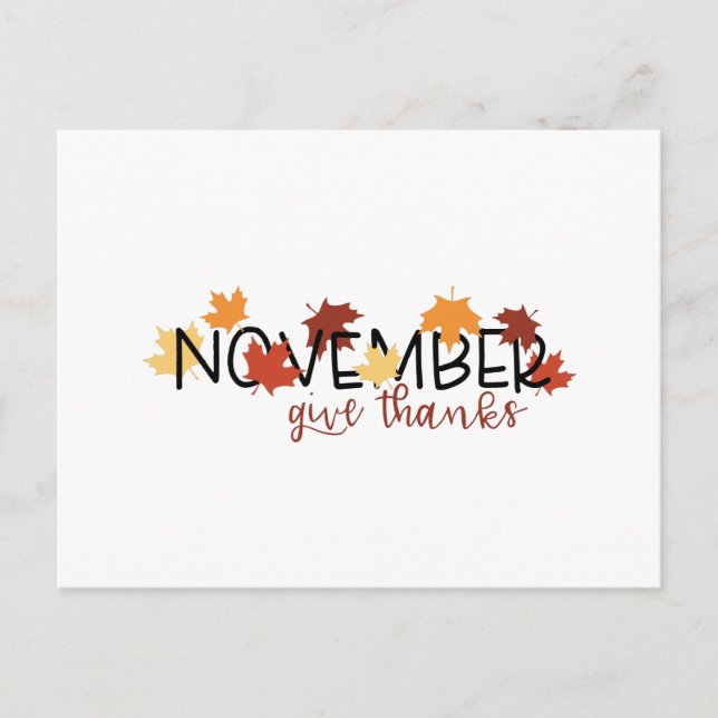 November Tacka Gud Vykort (Framsida)