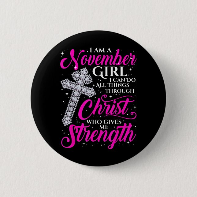 November Tjej Roligt Citat Kristna Knapp (Framsida)