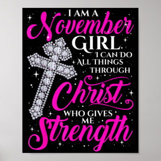 November Tjej Roligt Citat Kristna Poster