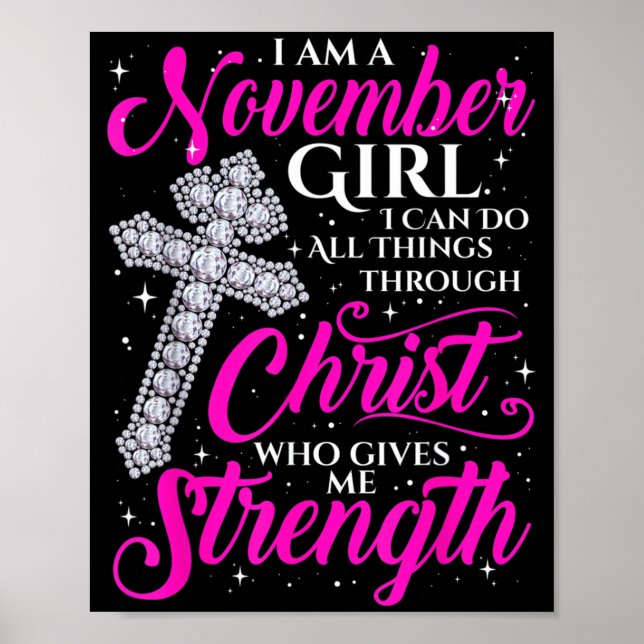 November Tjej Roligt Citat Kristna Poster (Framsidan)