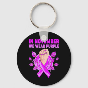 November Vi Bär Lila Alzheimersmedvetenhet Nyckelring