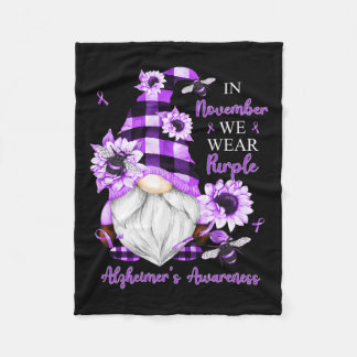 November Vi Bär Lila Gnomer Alzheimerheimer Medvet Fleecefilt