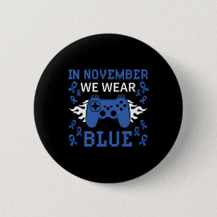 November - vi Bära Blue T1d T2d Diabetes Ga Knapp
