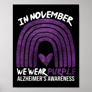 November Vi Bära Lila Alzheimers sjukdom Poster