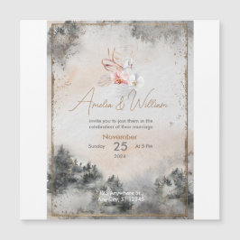 November Wedding Invitation Magnetisk Inbjudningskort