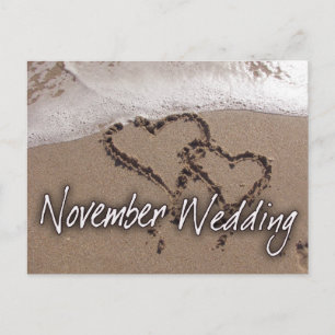 Novembers strandbröllop vykort
