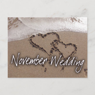 Novembers strandbröllop vykort