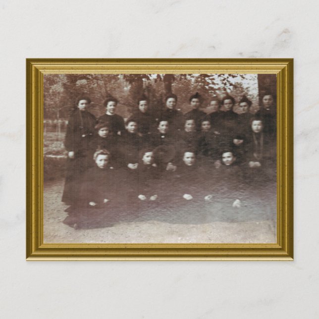 Novice nuns, Frankrike 1890 Vykort (Framsida)