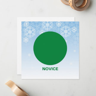 Novice Skier Grönt Circle Trail Sign Anteckningskort