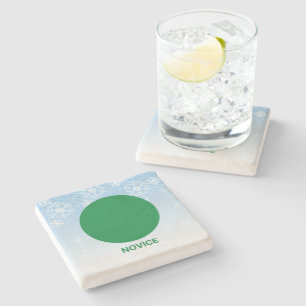 Novice Skier Grönt Circle Trail Sign Stenunderlägg