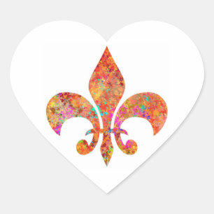NOVINO Fleur-de-Lis Hjärtformat Klistermärke