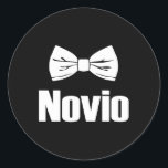 Novio bröllopsdag runt klistermärke<br><div class="desc">Novio bröllopsdag</div>