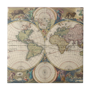 Novissima Totius Terrarum Orbis Tabula Kakelplatta
