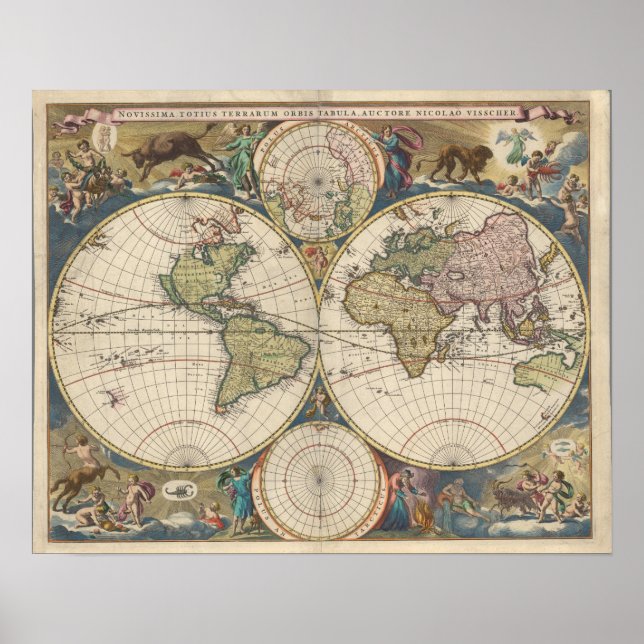 Novissima Totius Terrarum Orbis Tabula Poster (Framsidan)
