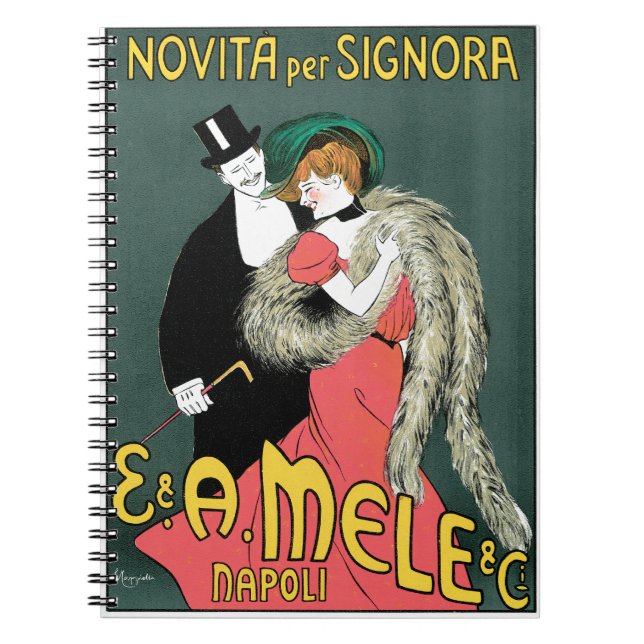 Novita Per Signora ~ E.A. Mele co. Anteckningsbok Med Spiral (Framsidan)