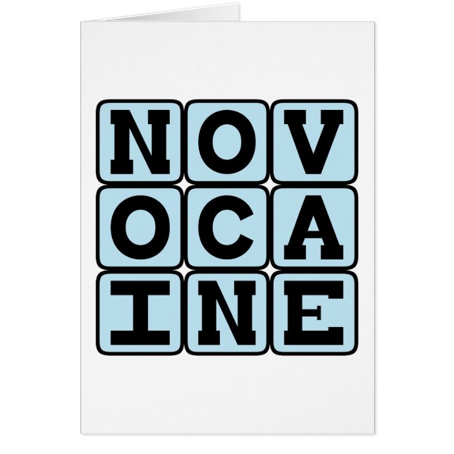 Novokain, tandbedövningsmedel hälsningskort (Framsidan)