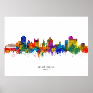 Novosibirsk Ryssland Skyline Poster