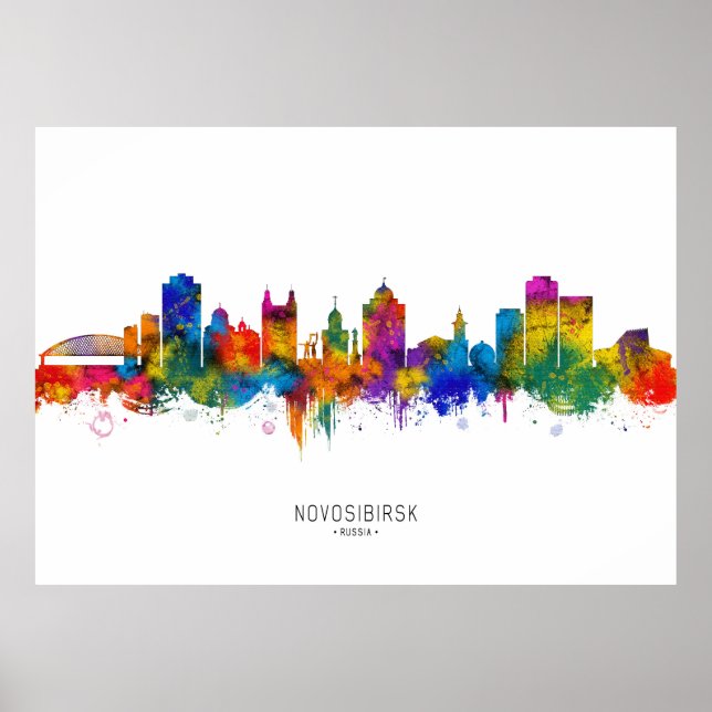 Novosibirsk Ryssland Skyline Poster (Framsidan)