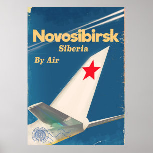 Novosibirsk Sibiia soviet-fackflyg poster