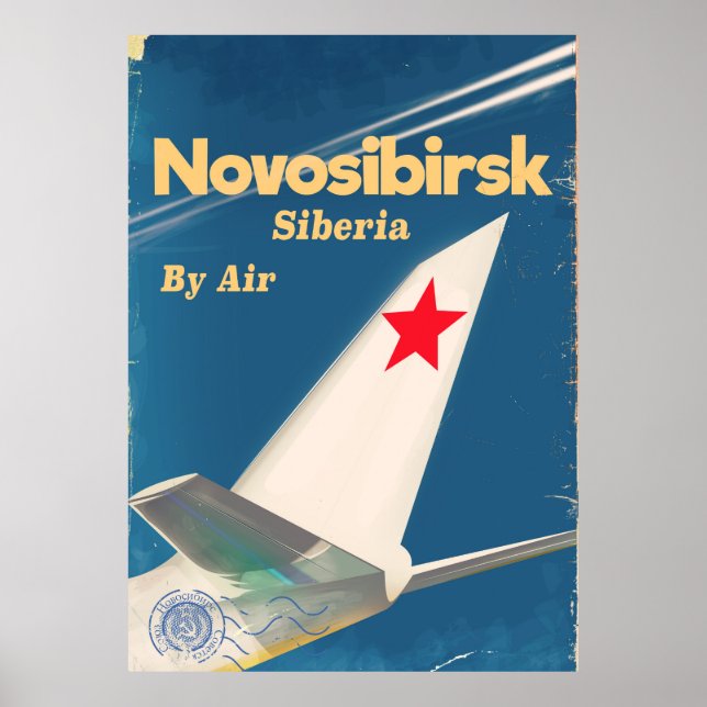 Novosibirsk Sibiia soviet-fackflyg poster (Framsidan)