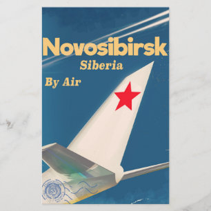 Novosibirsk Sibiia soviet-fackflyg poster Brevpapper