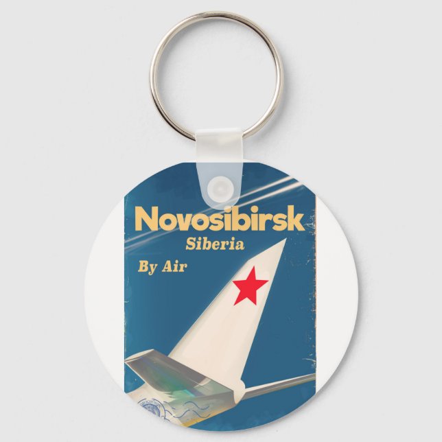 Novosibirsk Sibiia soviet-fackflyg poster Nyckelring (Framsida)