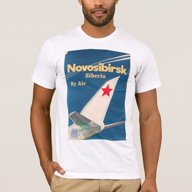Novosibirsk Sibiia soviet-fackflyg poster T-shirt (Framsida)