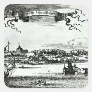 Novum Amsterodamum, c.1667 Fyrkantigt Klistermärke