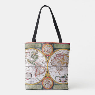 Novvelle Terra Universelle Classical Karta Tote Ba Tygkasse