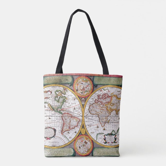 Novvelle Terra Universelle Classical Karta Tote Ba Tygkasse (Baksida)