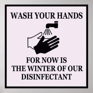 Now är vintern av vår desinfektionsmedel poster
