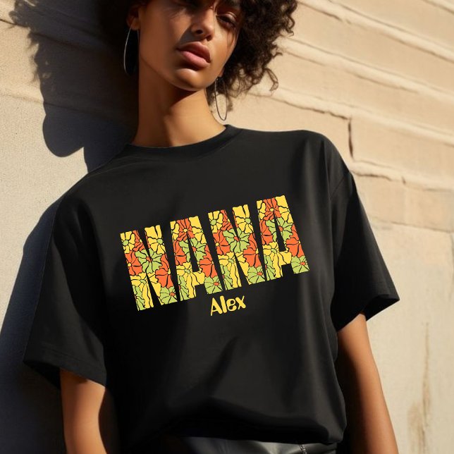 now grandma nana nanny mimi gigi floral  t shirt (Skapare uppladdad)