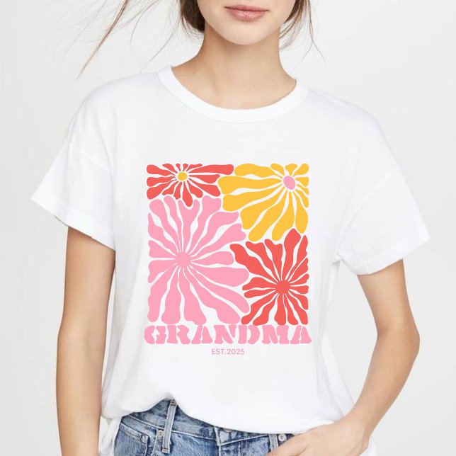 now grandma nana nanny mimi gigi floral t shirt (Skapare uppladdad)