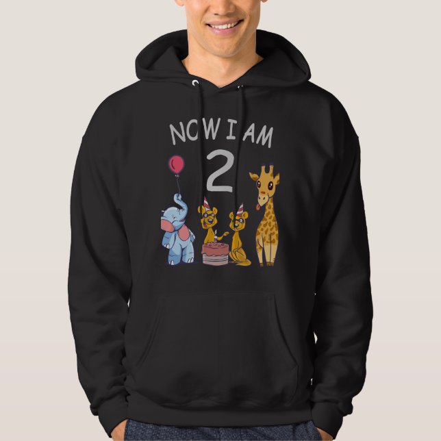 Now I am 2 year old 2nd Birthday at the Zoo Hoodie (Framsida)