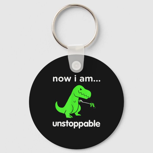 Now I Am Unstoppable T-rex Funny Grabber Dinosaur  Nyckelring (Framsida)
